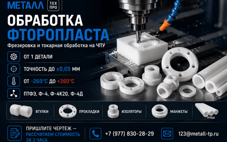 Обработка фторопласта на ЧПУ
